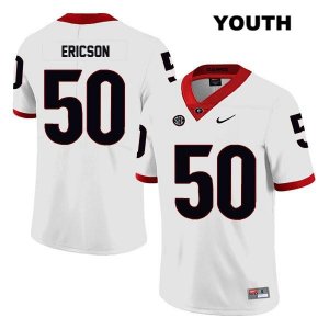Youth Georgia Bulldogs NCAA #50 Warren Ericson Nike Stitched White Legend Authentic College Football Jersey FIE7654YT